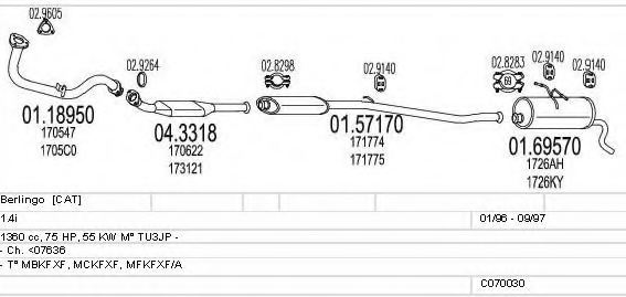 MTS C070030000946 Exhaust System